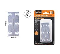 SET 4PZ LASTRINE LASTRINA PIASTRA DI GIUNZIONE 87X40X1.2MM CON VITI MOBILI 57134