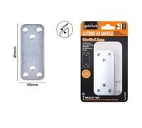 SET 4PZ LASTRINE LASTRINA PIASTRA DI GIUNZIONE 90X40X2.5MM CON VITI MOBILI 57135