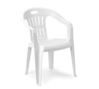 SET 4PZ SEDIA DA GIARDINO BIANCA POLTRONA IN PLASTICA MONOBLOCCO CON BRACCIOLI 8