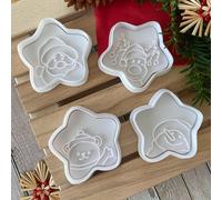 Set 4pz. Stelle natale - cookies cutter - formina - stampo - tagliabiscotti 6cm