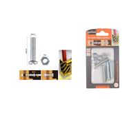 SET 4PZ VITI VITE TESTA A CROCE TONDA 8 X 40MM CON DADI DADO ESAGONALE M8 90986