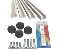 Set 4x 1m Alluminio C Profilo M8, Incl. Metro a Nastro, Griffmuttern, Viti M8