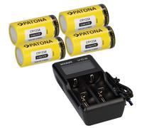 Set 4X CR123A + Xtar VC2 Caricabatterie Lithium A 2 Scomparti