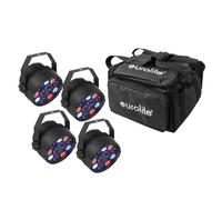 Set 4x EUROLITE LED PARty Spot con Soft Bag - Proiettore LED RGBW Compatto con D