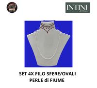 SET 4X FILO SFERE/OVALI PERLE di FIUME 150 INTINI (MI)