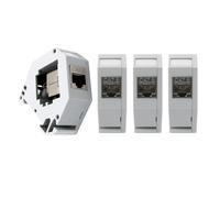 Set 4x Keystone CAT8.1 adattatore per guida DIN RJ45 femmina modulo metallo s...