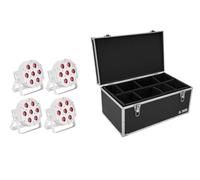 Set 4x LED SLS-7 H loor EUROLITE in Bianco con Custodia per Effetto Luce DMX