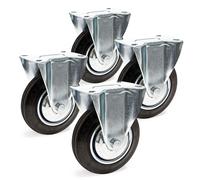 Set 4x ruote fisse da mobili in gomma piena 160mm Cerchi in metallo 130kg