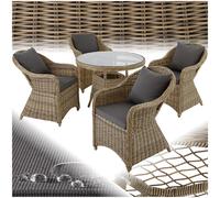 Set 4x Sedie Tavolo Polyrattan Poltrona Seduta Giardino Arredamento Esterno