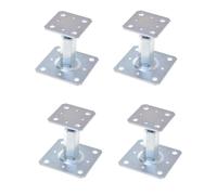 Set 4x Supporto per Pali Piede 110x80mm Altezza Regolabile da Avvitare