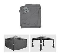 Set 4x tende per gazebo pergola baldacchino Cadice 4x4m poliestere - grigio