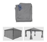 Set 4x tende per gazebo pergola baldacchino Cadice 4x4m poliestere - grigio chiaro