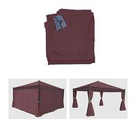 Set 4x tende per gazebo pergola baldacchino Cadice 4x4m poliestere rosso scuro