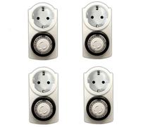 Set 4x Timer Analogico Presa Con Protezione per Bambini 24h Timer