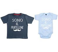Set 5-6 Years Navy T-Shirt 6-12 Months Sky Body Sono Il Fratello Maggiore e Sono Il fratellino