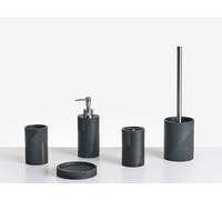 Set 5 accessori bagno 5 portasapone, dispenser, porta scopino, bicchiere, porta