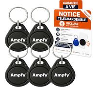 SET 5 BADGE RFID 13.56Mhz | Chip UID MODIFICABILE CUID | PROGRAMMABILE ANDROID MCT | COMPATIBILE VIGIK UNIVERSALE & CP7 CP5 EP7 HP7 | 9 COLORI | PASSO OVUNQUE IMMOBILE LETTORE RFID NFC TAG ecc