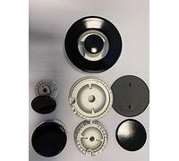 SET 5 BRUCIATORI + SPARTIFIAMMA TRIPLA CORONA COMPATIBILE CON INDESIT WHIRLPOOL 1 GIGANTE DOPPIA FIAMMA 1 GRANDE 2 MEDI 1 PICCOLO smaltati nero lucido (no originali adattabili)