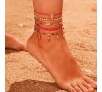 Set 5 Cavigliere Colorate Donna - Accessorio Moda Boho Estate 5CF117