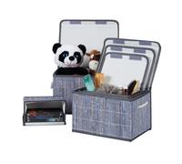 Set 5 ceste portaoggetti cestini portautto salvaspazio organizer libreria bambù