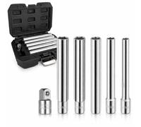 Set 5 Chiavi a Bussola 8-14mm 3/8" Extra Lunghe 120mm + Riduttore da 3/8 a 1/4"