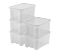 Set 5 Contenitori Rettangolari 38x26x19 cm in Plastica Keter T Box XS Trasparente