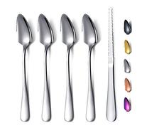 Set 5 Cucchiai Da Pompelmo, 4 Cucchiai da Pompelmo In Acciaio Inossidabile e 1 Coltello Da Pompelmo Con Placcatura In Titanio, Set Di Utensili Per Pompelmo, Cucchiaio Con Bordi Seghettati