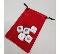 Set 5 Dadi Poker mm 20 Giant con sacchetto floccato