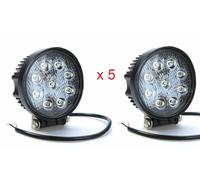 SET 5 FARI PER JEEP AUTO SUV FUORISTRADA FARO AUTO FARI ANTERIORI A LED ROTONDO