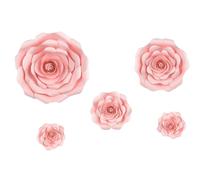 Set 5 Fiori in carta Rosa dimensioni assortire scenario sfondo decoro parere