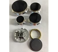SET 5 fornelli bruciatori in alluminio ottone piattelli smaltati nero lucido COMPATIBILI CON ARISTON INDESIT per piano cottura a gas (made in italy) S22000/3MB