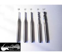SET 5 FRESE CARBURO TUNGSTENO per CNC, DREMEL, PROXXON