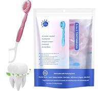 Set 5 in 1 mini spazzolino da denti, filo interdentale, raschietto per lingua e stuzzicadenti, spazzolini usa e getta con dentifricio, spazzolini portatili confezionati singolarmente, igiene orale per