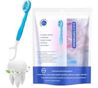 Set 5 in 1 mini spazzolino da denti, filo interdentale, raschietto per lingua e stuzzicadenti, spazzolini usa e getta con dentifricio, spazzolini portatili confezionati singolarmente, igiene orale per