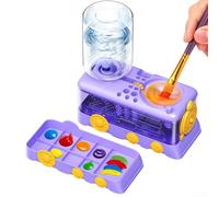 Set 5 in 1 per la pulizia dei pennelli con vassoio e scarico per acquerello, aggiornamento automatico dell'acqua mantiene le setole pulite, detergente per pennelli e artisti (viola)