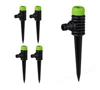 Relaxdays Spruzzatore Set da 5 Irrigatori per Prati, Giardino, Gitatta 6 m, con Spuntone per Il Fissaggio, Plastica, Nero Verde, 19.5 x 6.5 x 3.5 cm
