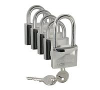 Set 5 Lucchetti Hardinox 30mm con Chiave Universale per Nautica - 4 Standard + 1 Long