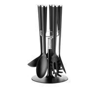 Guzzini Cooking Set Mestoli Antiaderente con Base, Attila Veress, 19 x h35 cm, Cromato