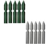 Set 5 Paletti a T per Recinzione in Acciaio Plasticato VERDE o in Acciaio ZINCATO per Sostegno Reti Recinzione Giardino Terreni Aiuole Orti Proprietà (Acciaio ZINCATO, H: 150 CM - 30x30x3 mm)