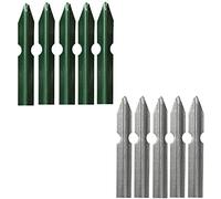 Set 5 Paletti a T per Recinzione in Acciaio Plasticato VERDE o in Acciaio ZINCATO per Sostegno Reti Recinzione Giardino Terreni Aiuole Orti Proprietà (Acciaio ZINCATO, H: 175 CM - 30x30x3 mm)