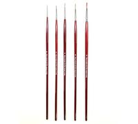 Set 5 Pennelli Belle Arti, Pennelli in Pelo di Bue, Extra Tondo, Ideale per Pitture ad Olio, N° 0-2-4-6-8 - Uso Professionale - Made in Italy | Pennellificio2000