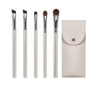 Set 5 Pennelli Trucco, Manico Lungo, 5 pennelli + borsa | Setole in crine, Set cinque pennelli trucco, Applicazione fondotinta, Per uso domestico