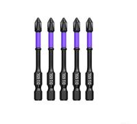 Set 5 per punte PH2 Antiscivolo in per acciaio 62HRC per Trapano - Inserti Magnetici Neri Lunghezza Variabile per Viti a per croce(5pcs 65mm)