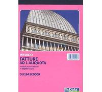 SET 5 PEZZI BLOCCO FATTURE A5 DU1641C0000 1 ALIQUOTA 2 COPIE