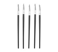 Set 5 Pezzi Penne in Silicone Nero per Modellare e Dipingere | Impugnatura Legno-rame, Segni Precisi e Peso Ridotto, Tratti Espressivi per Acquerello e Lavoro su Argilla
