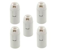 Set 5 pezzi - Portalampada E14 Plastica Bachelite Rame Bianco Attacco Presa Lampadina Avvitamento Ricambio Luce Illuminazione 250V 4A