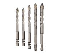 Set 5 pezzi punte da trapano design eccentrico perfette per forare vetro accurat