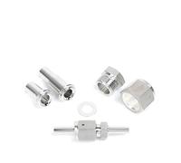 Set 5 pezzi raccordi VCR in acciaio inox 316, dado 1/4", giunto saldato 1/2", guarnizione e asta corta per sistemi idraulici e sottovuoto(0.5inch,Nut head)