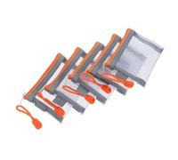 Set 5 Pezzi Sacchetti Mini in Rete Cerniera per Viaggio | Rete, Tessuto e Lega di Zinco, per Separare Oggetti e Vedere Subito il Contenuto, in Borsa o Valigia