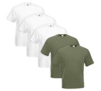 Set 5 Pezzi T-Shirt FRUIT OF THE LOOM 100 % Cotone 165gr VALUEWEIGHT